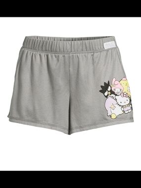 Sanrio Gray Women's Athletic Lounge Shorts with Character Print Size 3X